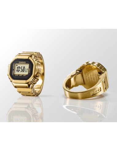 Reloj digital tipo anillo Casio en acero inoxidable dorado