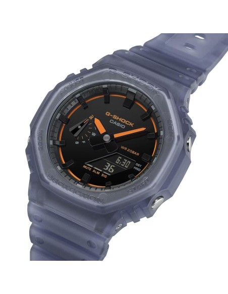 Casio G-Shock GA-2100K-2AER – Men's Watch, Transparent Blue with Neon Details | Original G-Shock