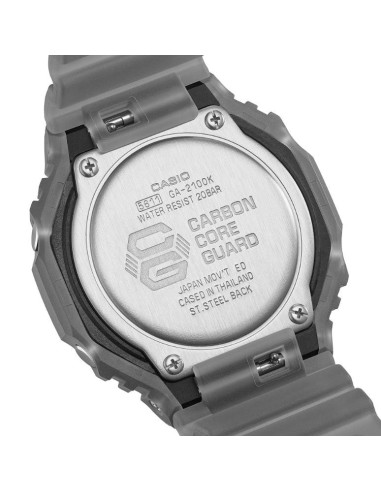 Casio G‑Shock GA‑2100K‑1AER – Reloj Hombre Azul Transparente con Detalles Neón | G-Shock Original