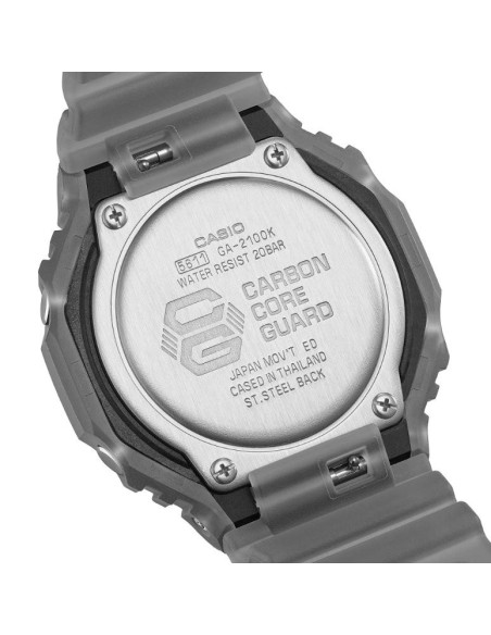 Casio G‑Shock GA‑2100K‑1AER – Reloj Hombre Azul Transparente con Detalles Neón | G-Shock Original