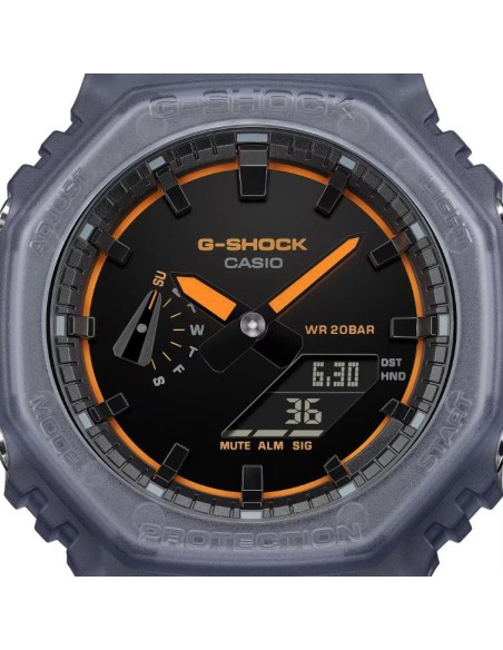 Casio G‑Shock GA‑2100K‑2AER – Reloj Hombre Azul Transparente con Detalles Neón | G-Shock Original