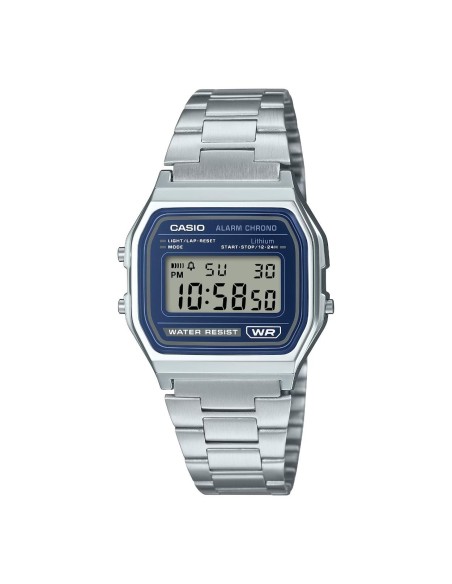 A158 vintage blue digital watch with a metal strap | Retro style