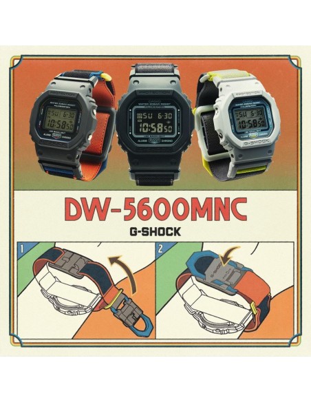 G-SHOCK DW-5600MNC: comodidad extrema con correa de tela