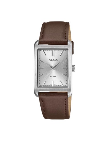 Casio MTP-B215L Series | Classic Stainless Steel Watch with Leather Strap