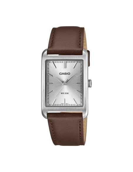 Casio MTP-B215L Series | Classic Stainless Steel Watch with Leather Strap