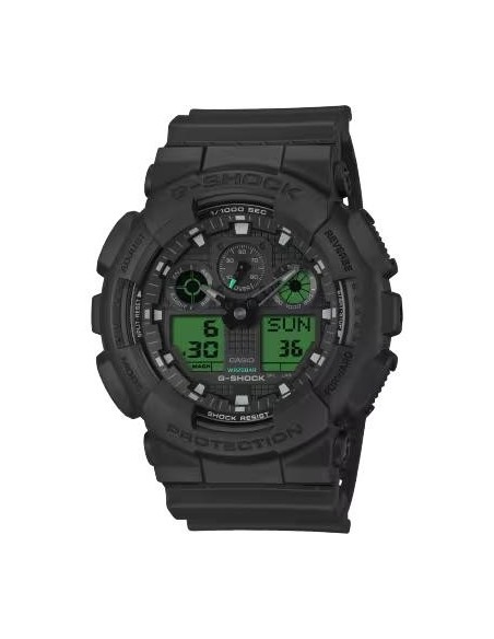 Casio G-SHOCK GA-100 Negro Verde Electro | Reloj Resistente