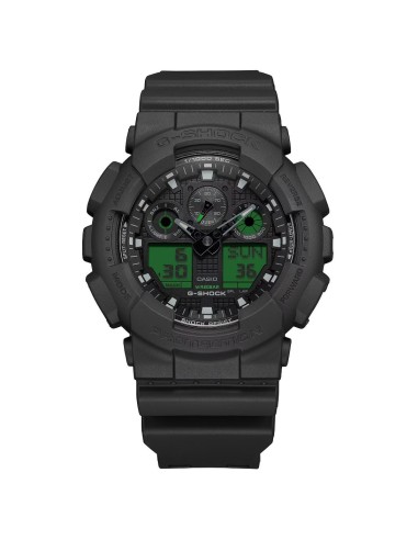 Casio G-SHOCK GA-100 Negro Verde Electro | Reloj Resistente