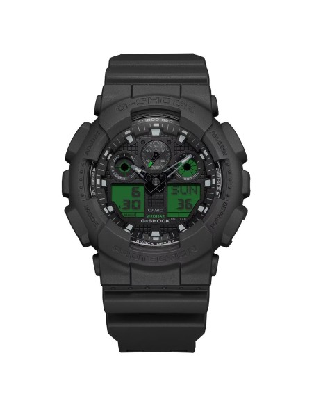 Casio G-SHOCK GA-100 Negro Verde Electro | Reloj Resistente