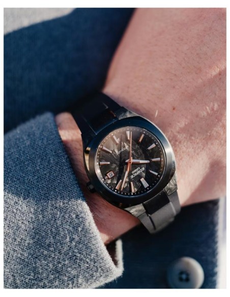 Mechanical Watch with Forged Carbon Dial and Sapphire Crystal