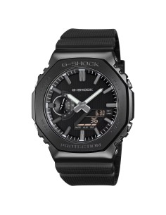 GM-2100LXB LUXE BLACK: reloj G-SHOCK de diseño sofisticado, con bisel metálico negro, detalles dorados y estilo minimalista.